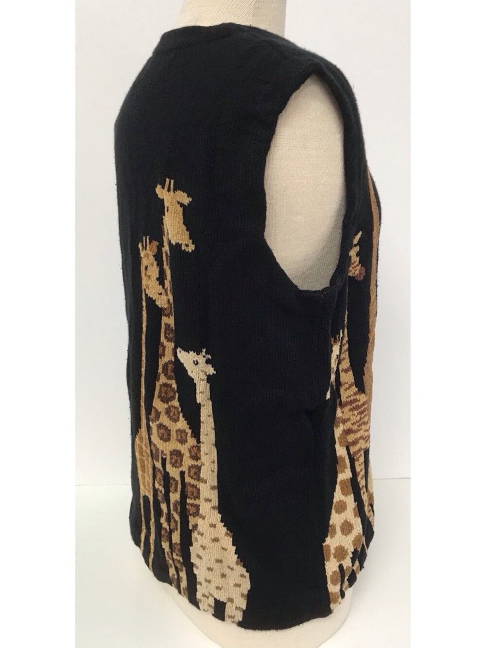 Vintage Jane's Closet Giraffe Knit Sweater Vest Women's M Safari Teacher Core - Picture 6 of 13